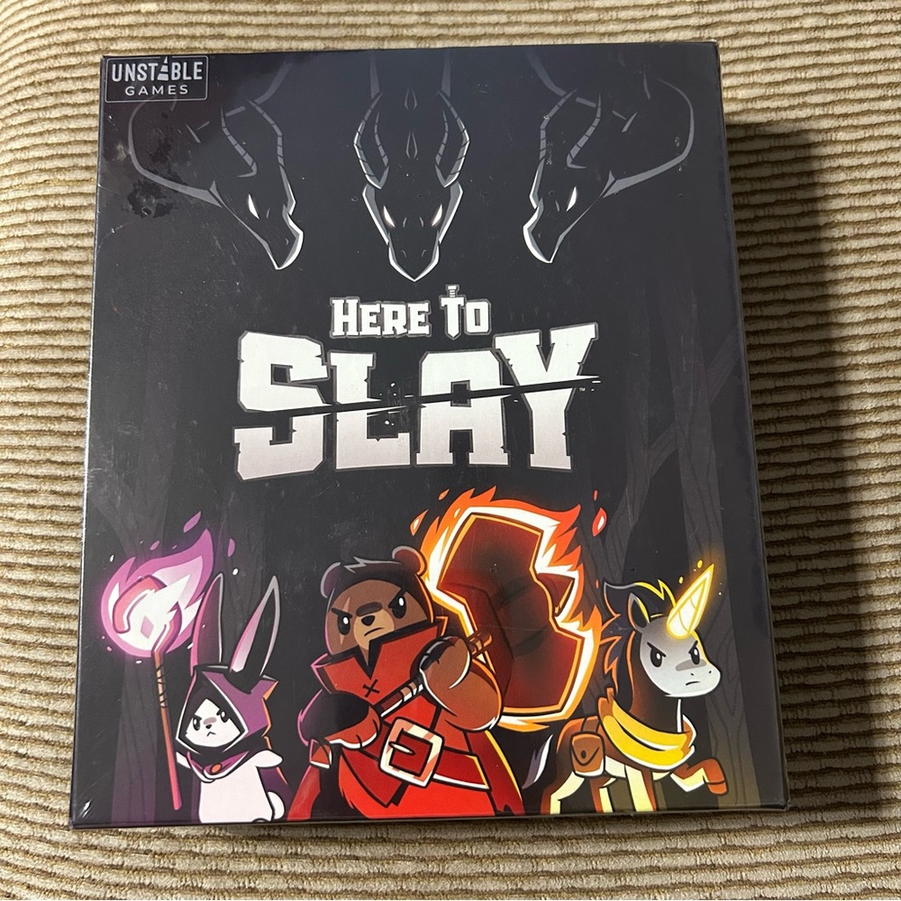 Here to Slay Card & Dice Strategy Game - New In Box Sealed In Plastic